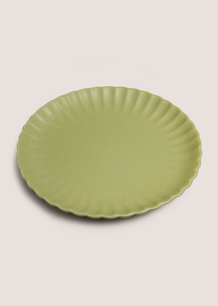 Green Scalloped Dinner Plate