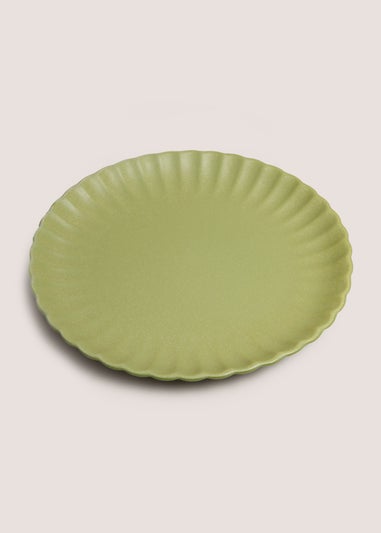 Green Scalloped Dinner Plate