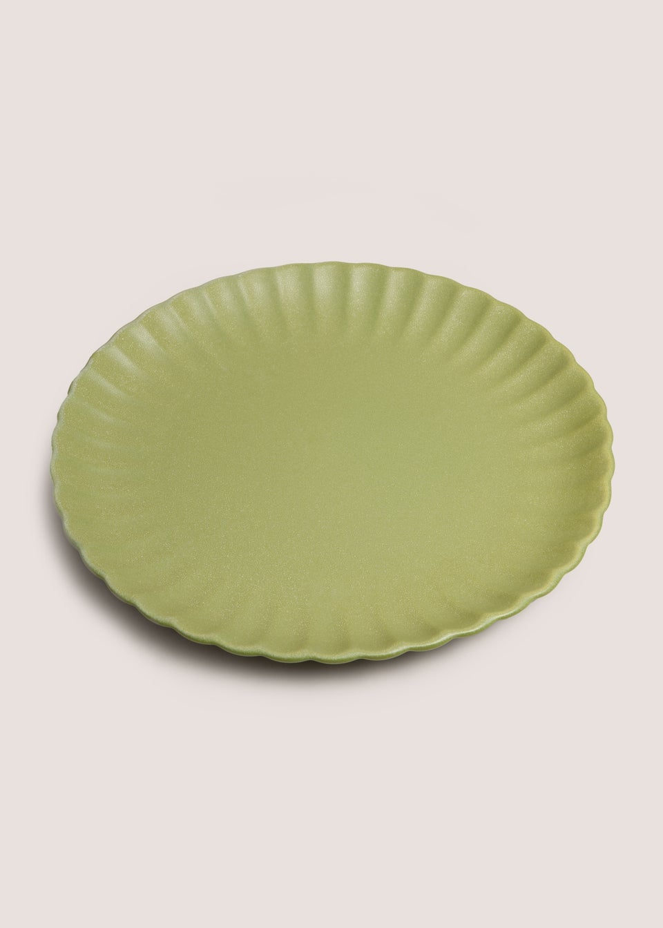 Green Scalloped Dinner Plate