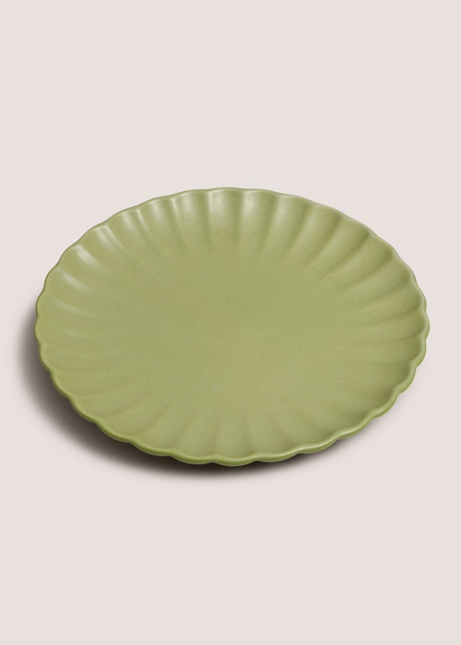 Green Scalloped Side Plate