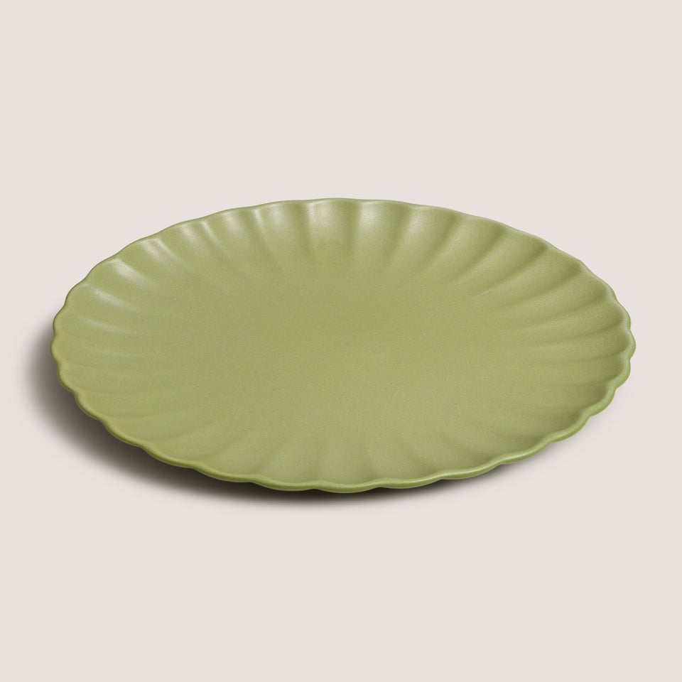 Green Scalloped Side Plate