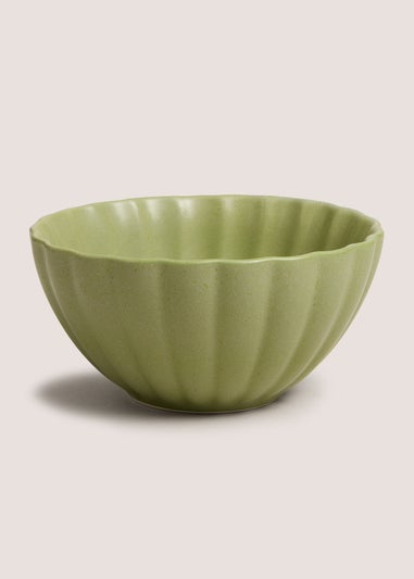 Green Scalloped Bowl