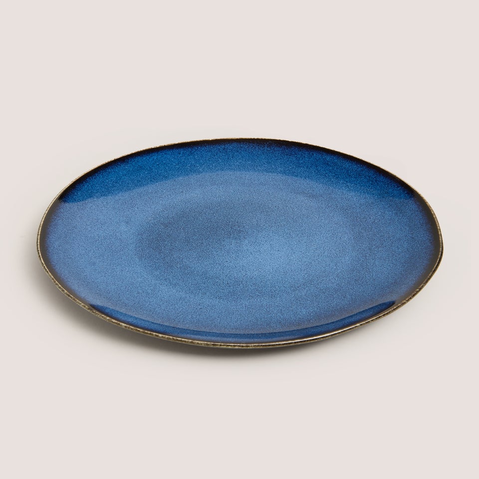 Dark Blue Reactive Dinner Plate