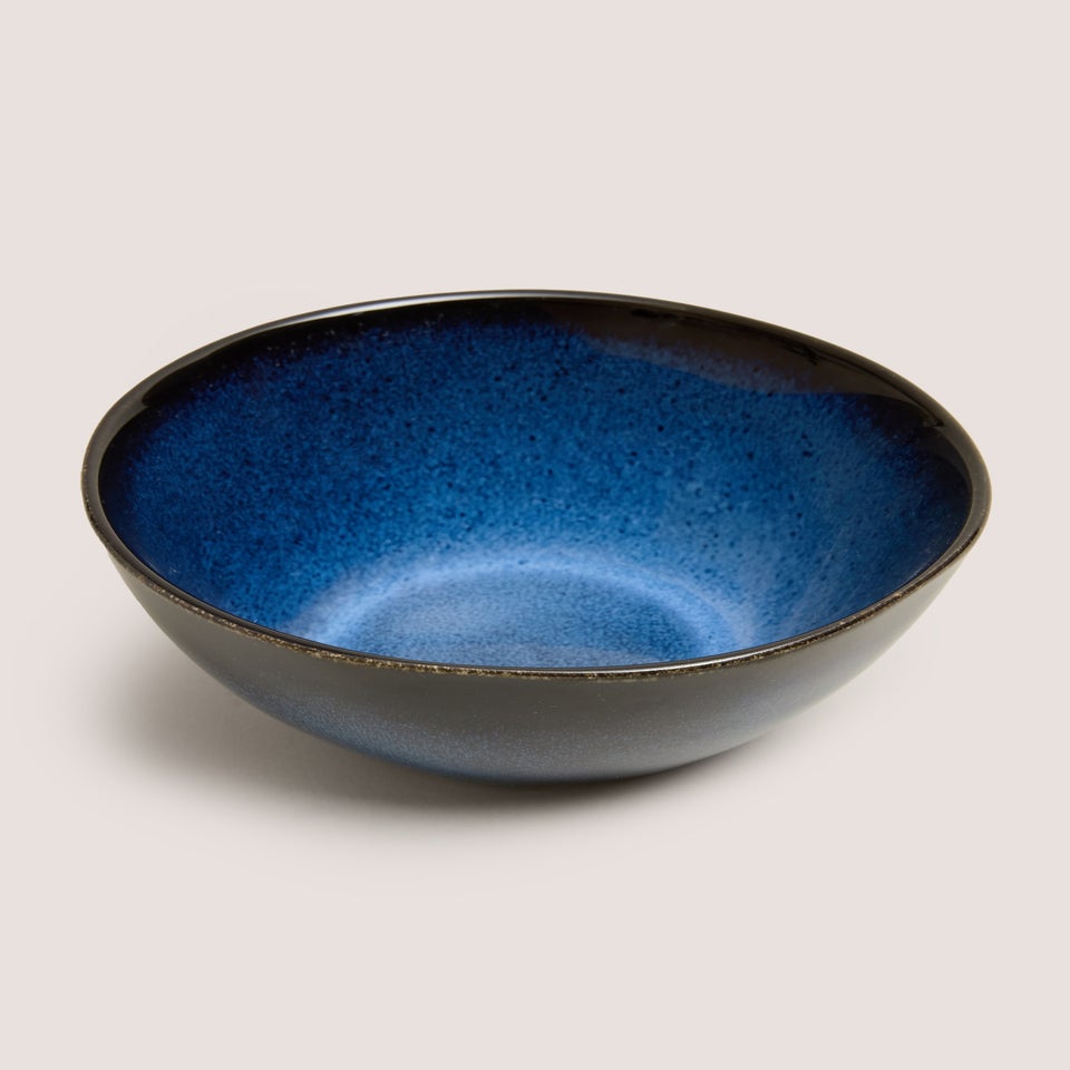Dark Blue Reactive Cereal Bowl