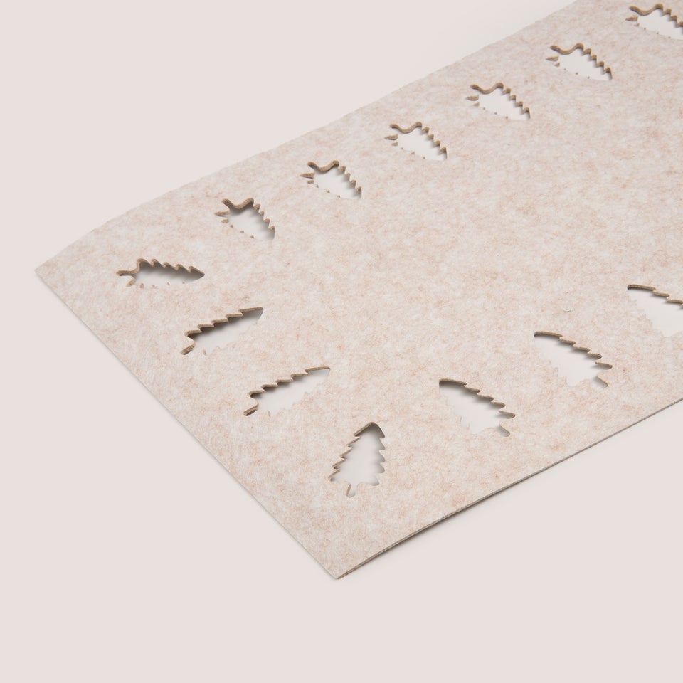 Natural Christmas Tree Felt Table Runner