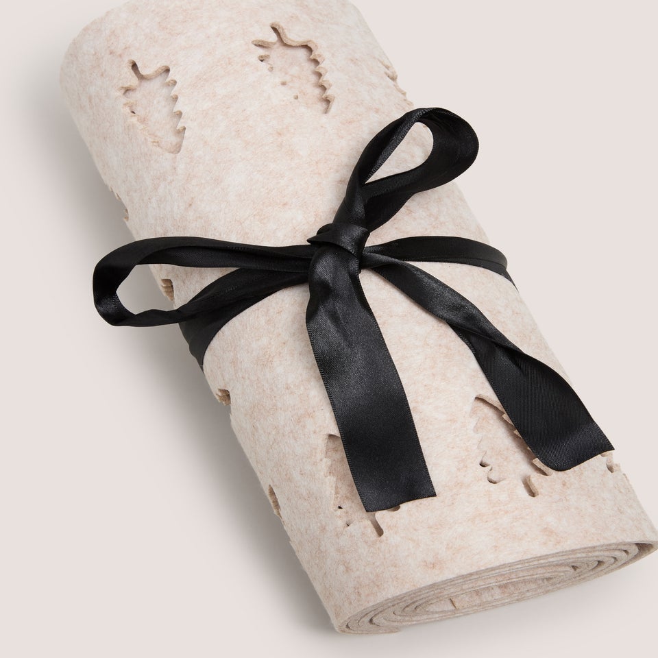 Natural Christmas Tree Felt Table Runner