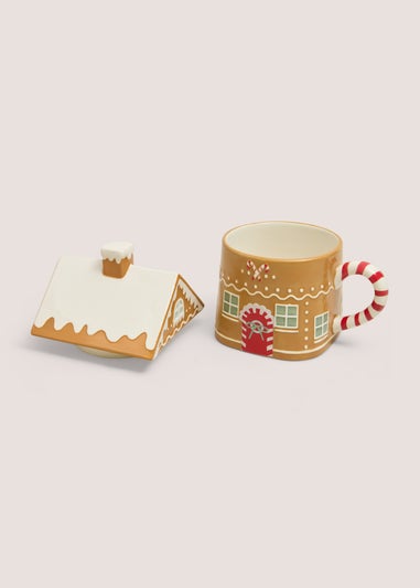 Gingerbread House Lidded Mug