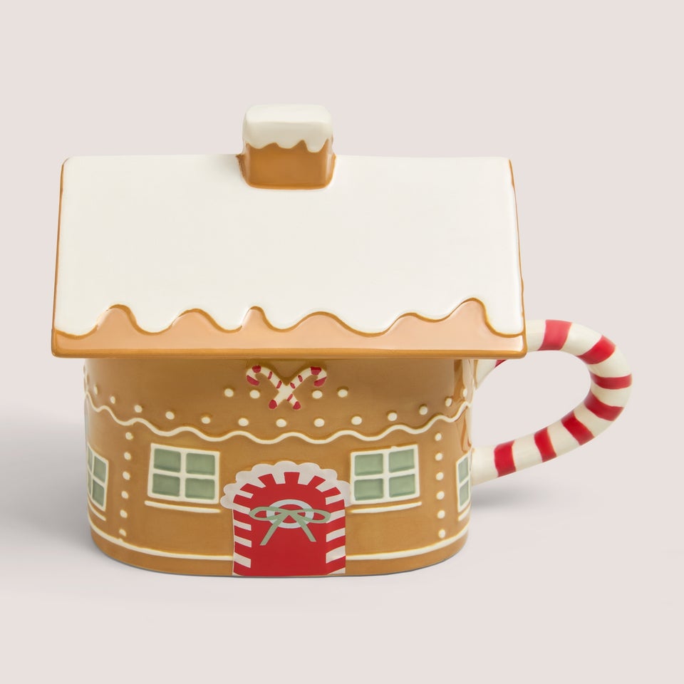 Gingerbread House Lidded Mug