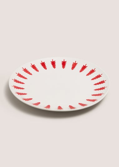 Red Christmas Tree Dinner Plate