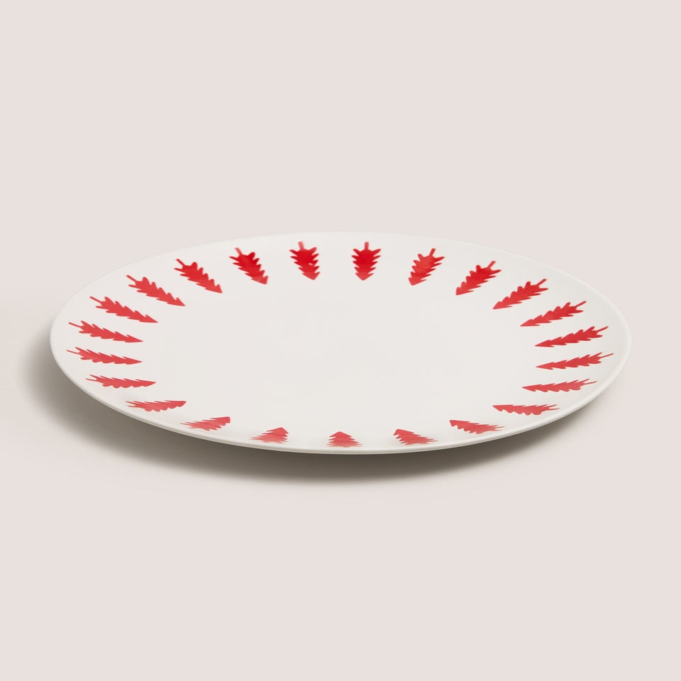 Red Christmas Tree Dinner Plate