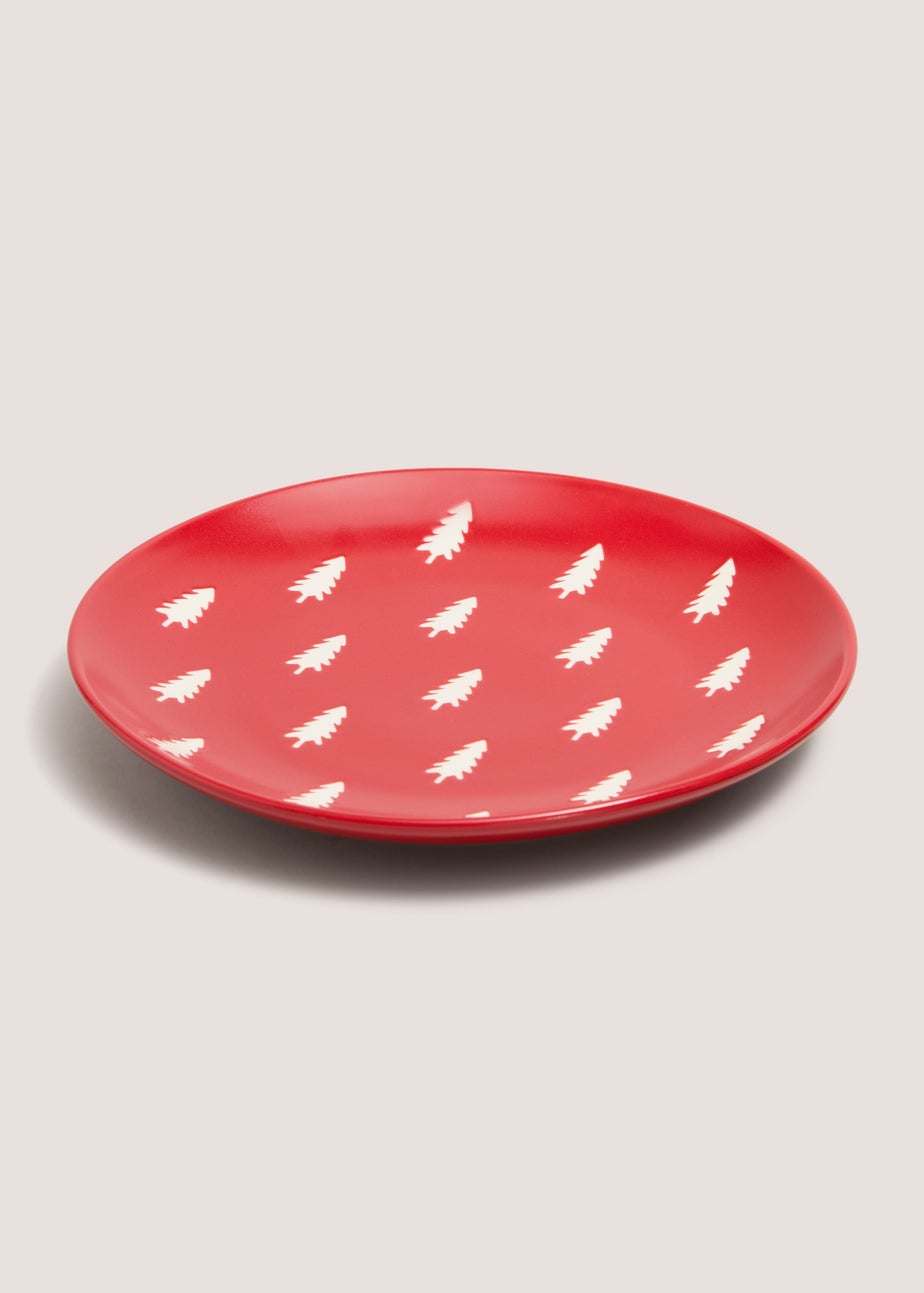 Red Christmas Tree Side Plate