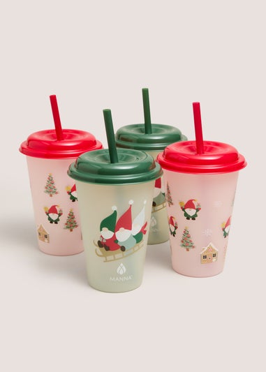 4 Pack Christmas Colour Changing Cups