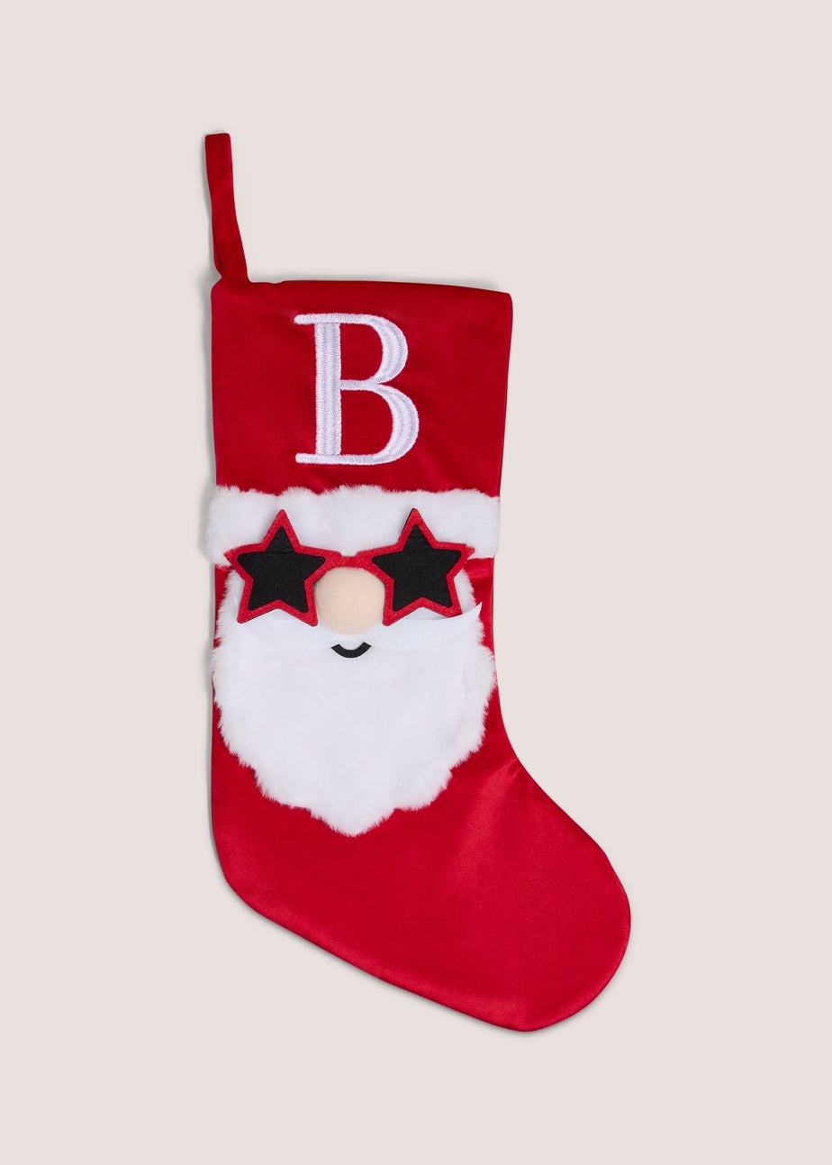 Red Alphabet Santa Stocking