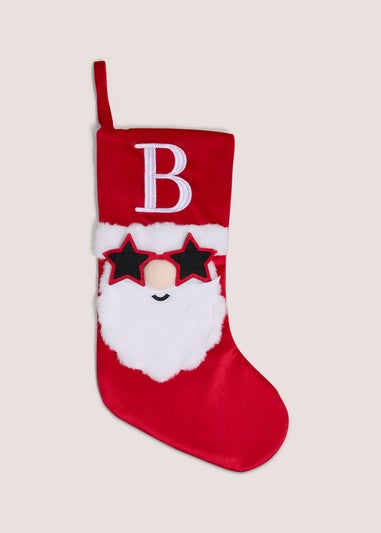 Red Alphabet Santa Stocking
