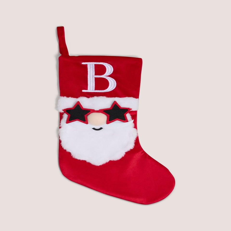 Red Alphabet Santa Stocking