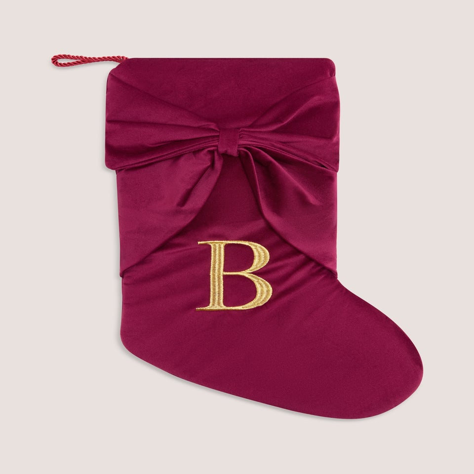 Burgundy Christmas Alphabet Stocking