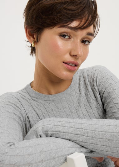 Light Grey Baby Cable Knit Jumper