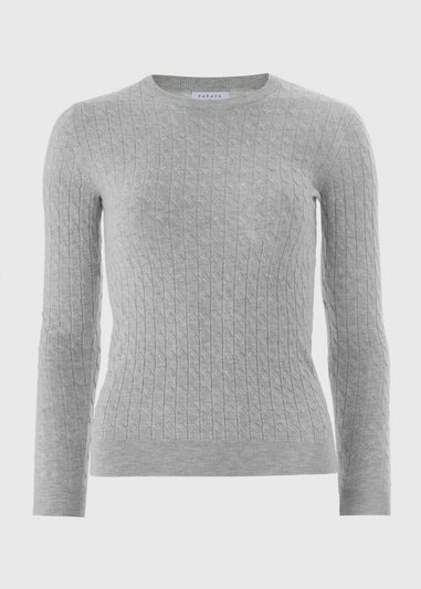 Light Grey Baby Cable Knit Jumper