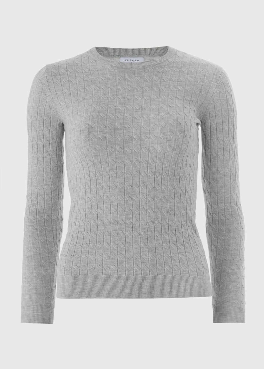 Light Grey Baby Cable Knit Jumper