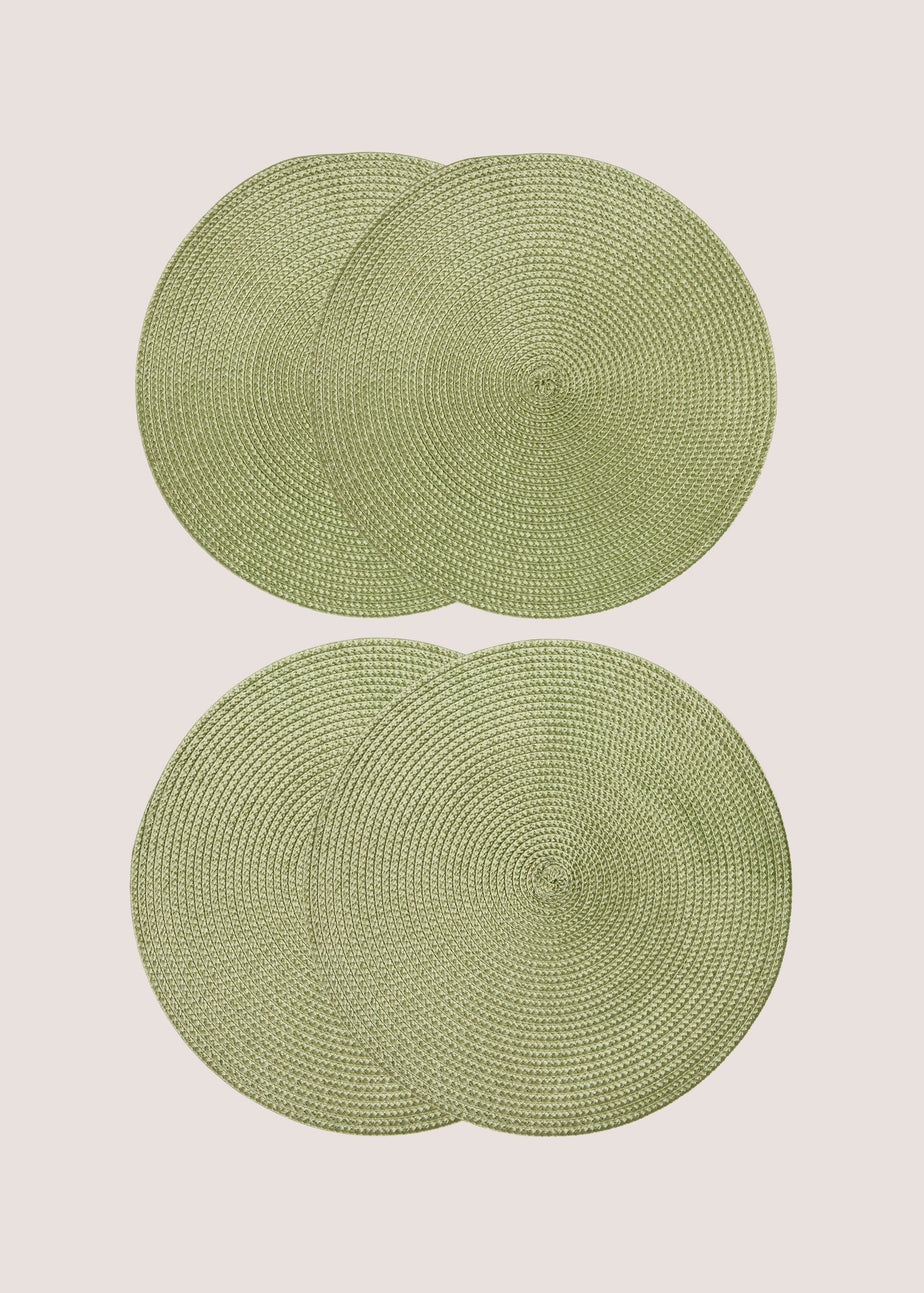 4 Pack Green Woven Placemats