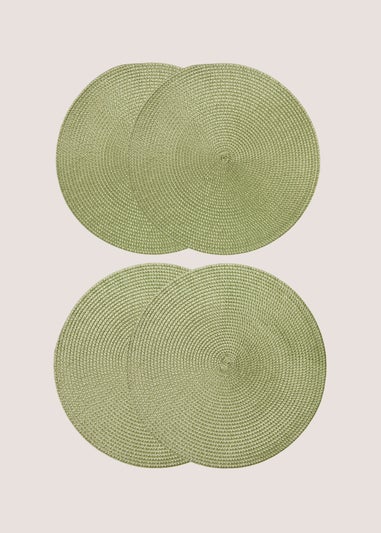 4 Pack Green Woven Placemats