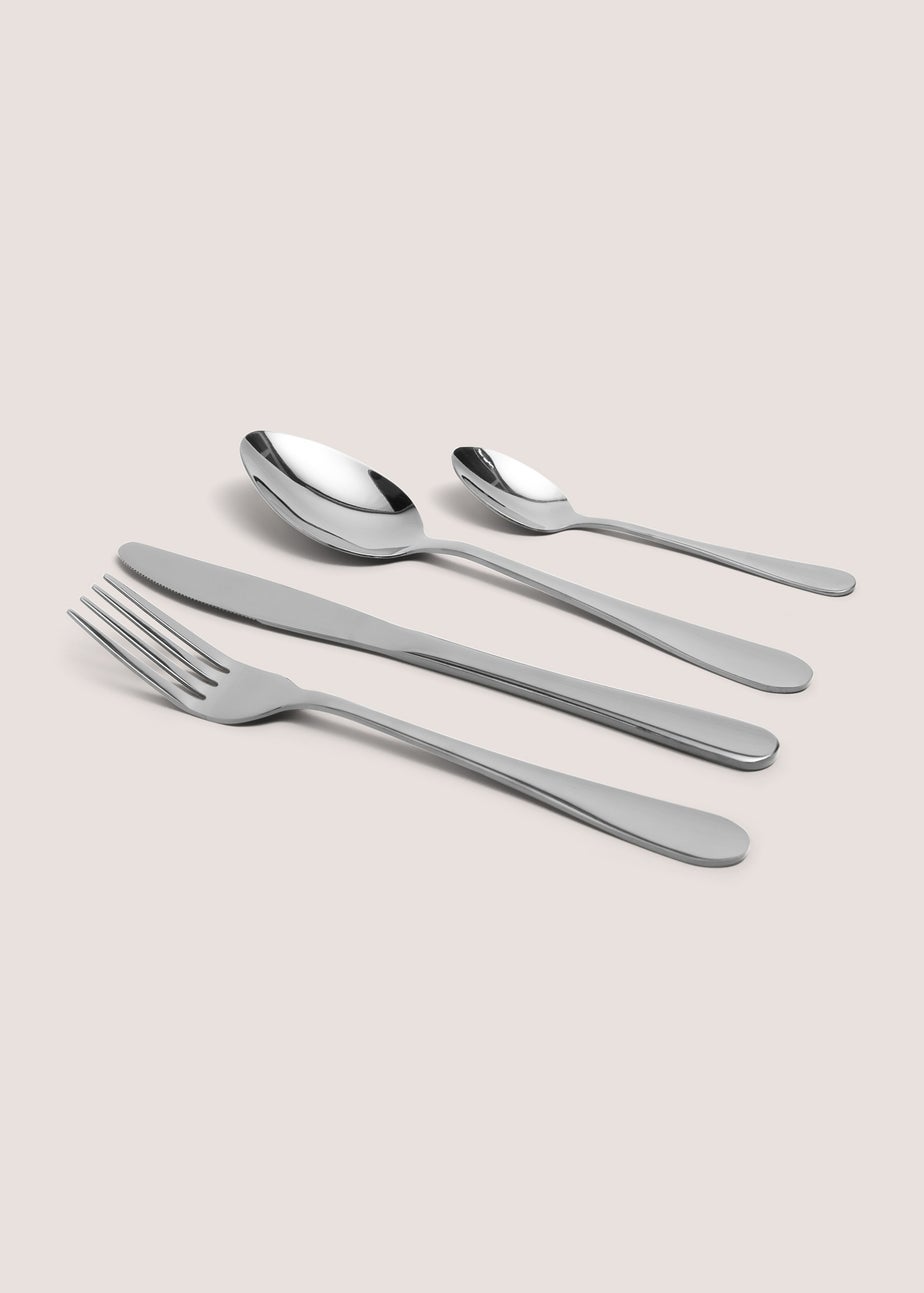 16 Piece Black Cutlery Set