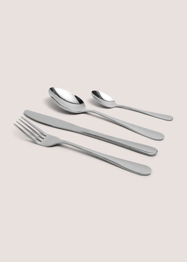 16 Piece Black Cutlery Set