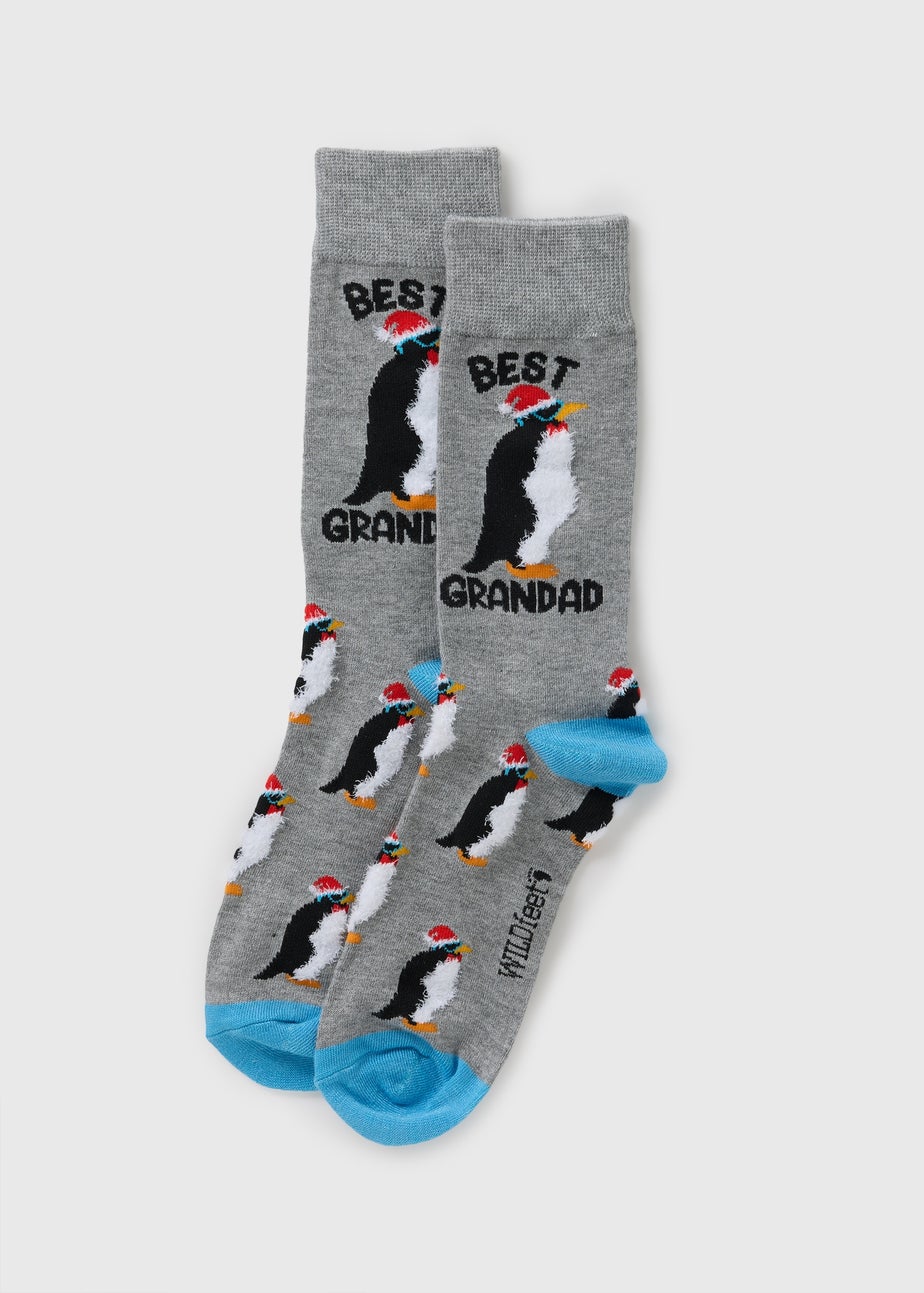 Grey Best Grandad Christmas Socks