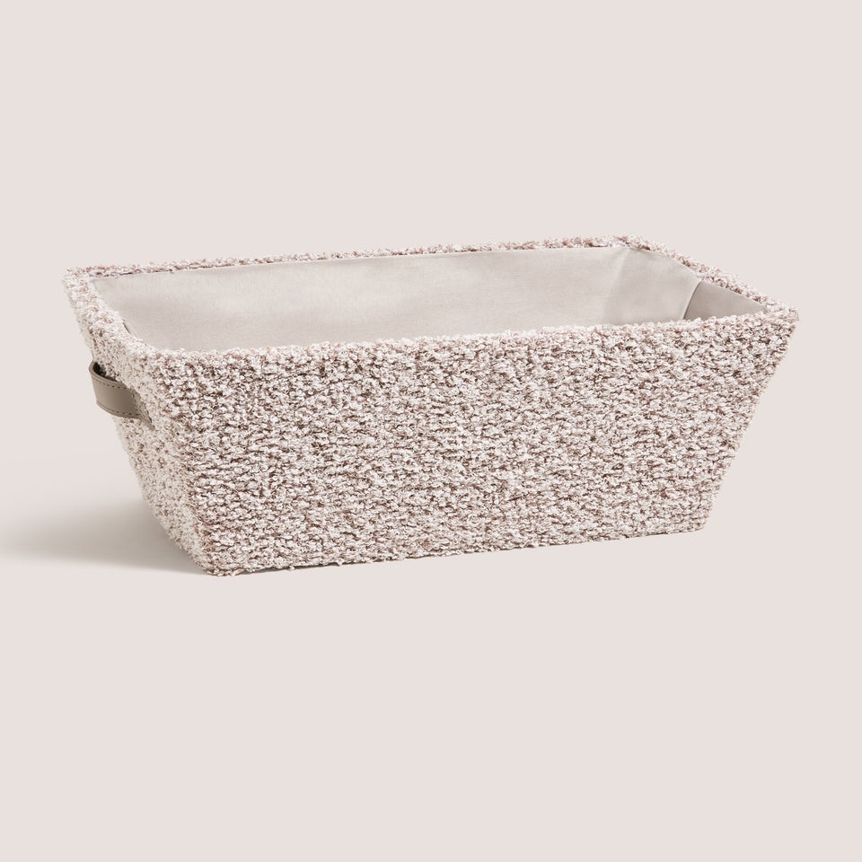 Grey Boucle Taper Basket