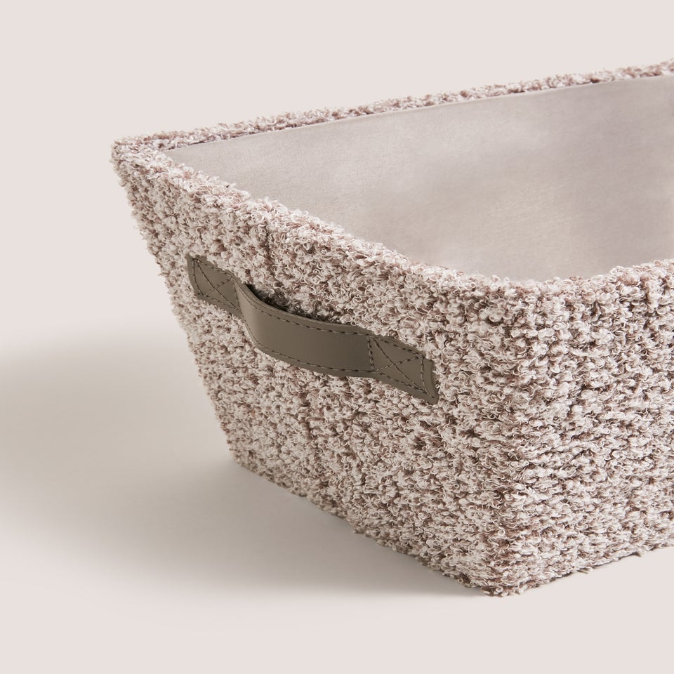 Grey Boucle Taper Basket