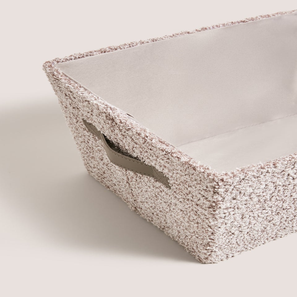 Grey Boucle Taper Basket