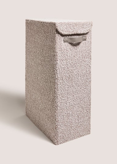 Grey Boucle Narrow Laundry Hamper