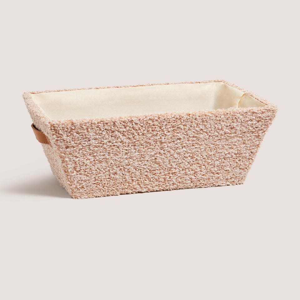 Cream Boucle Small Basket