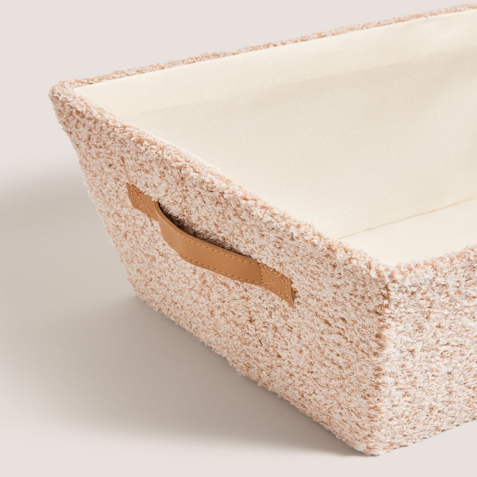 Cream Boucle Taper Basket