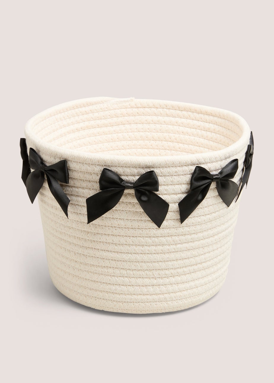 Cream & Black Bow Basket