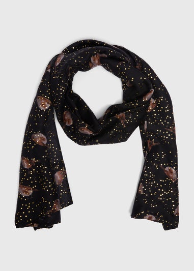 Black Woven Robin Scarf