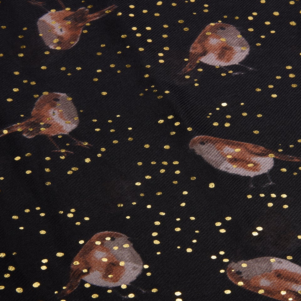 Black Woven Robin Scarf