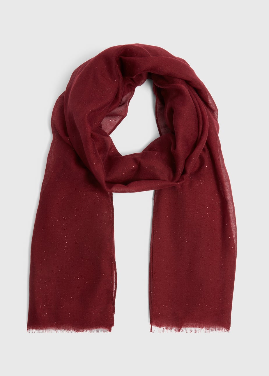 Burgundy Woven Sparkle Scarf