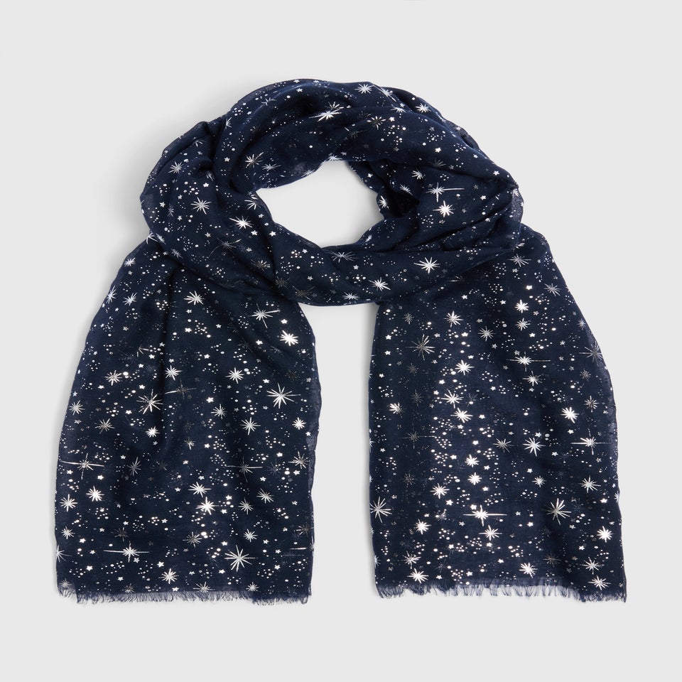 Navy Star Scarf
