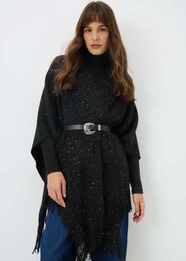 Black Sequin Shawl