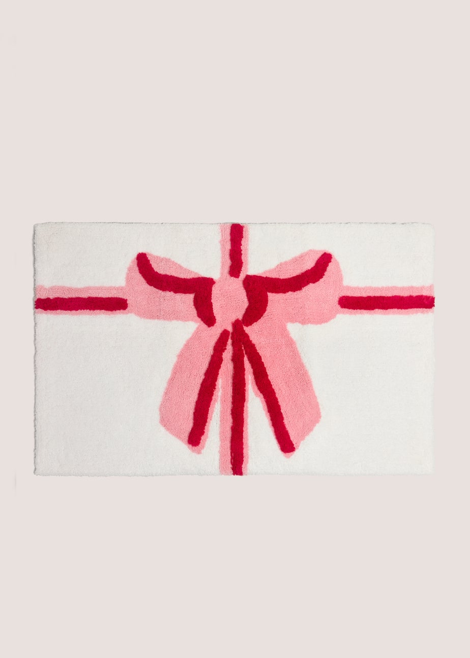 Pink Bow Bath Mat