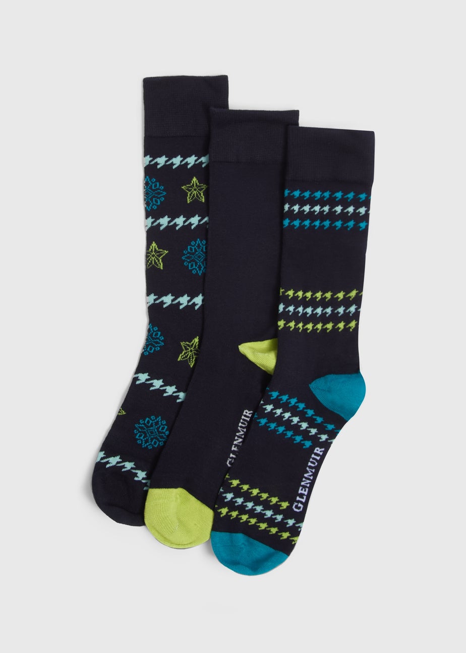 3 Pack Multicolour Fairisle Gift Box Socks