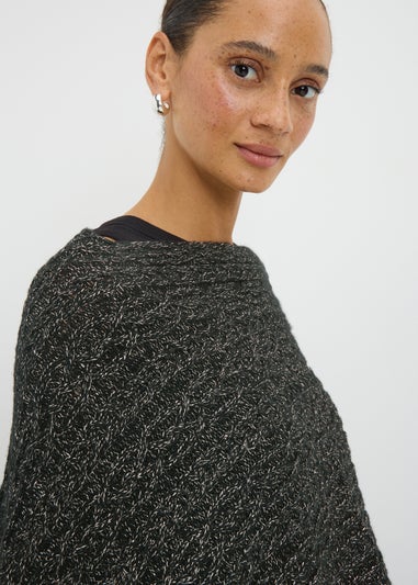 Black Metallic Poncho