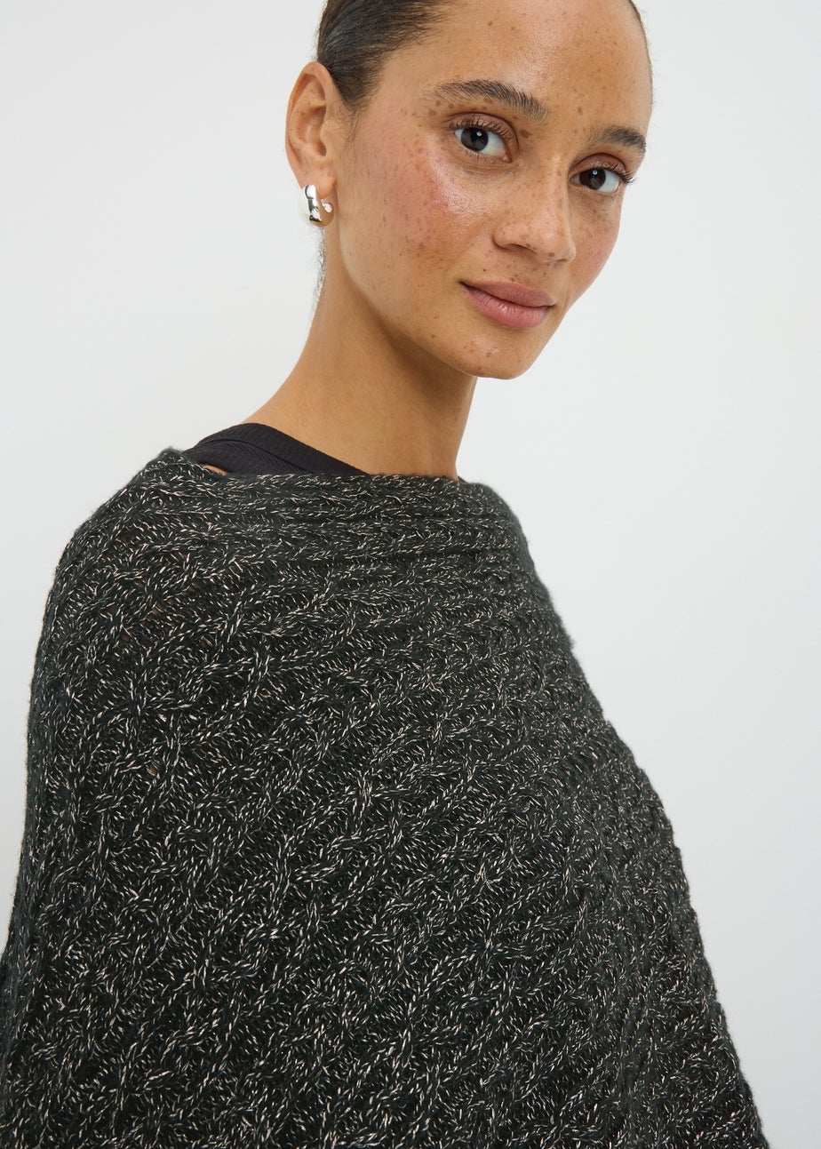 Black Metallic Poncho