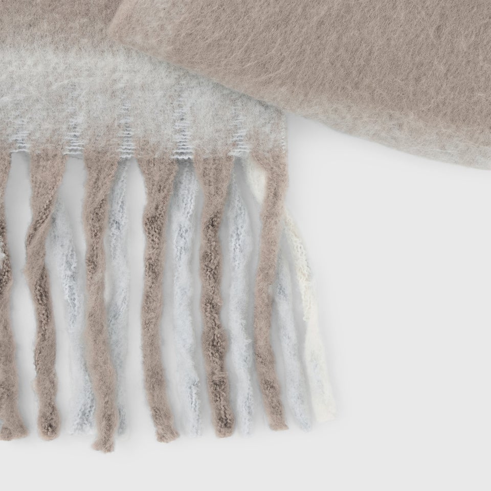 Blue Check Brushed Scarf