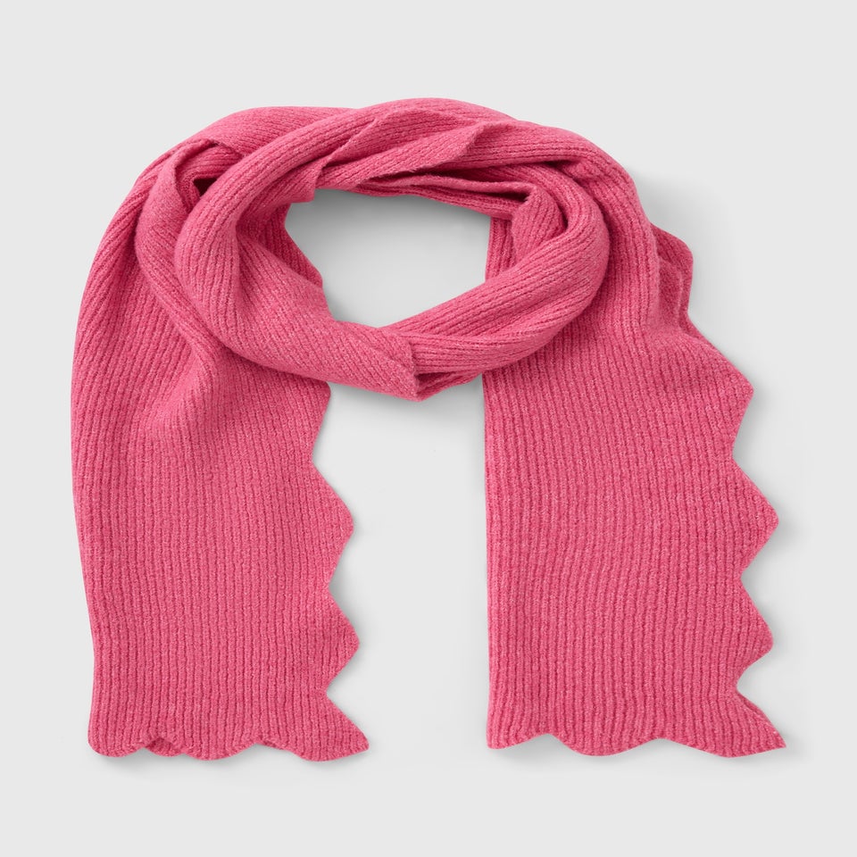 Pink Scallop Mid Length Scarf