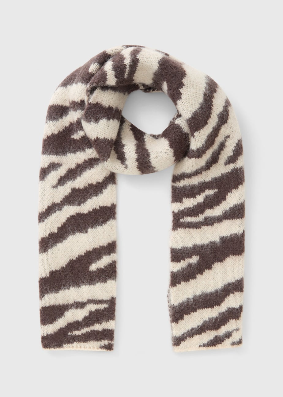 Cream Zebra Print Scarf
