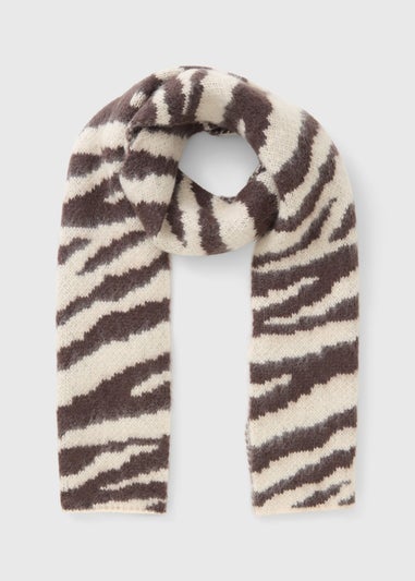 Cream Zebra Print Scarf