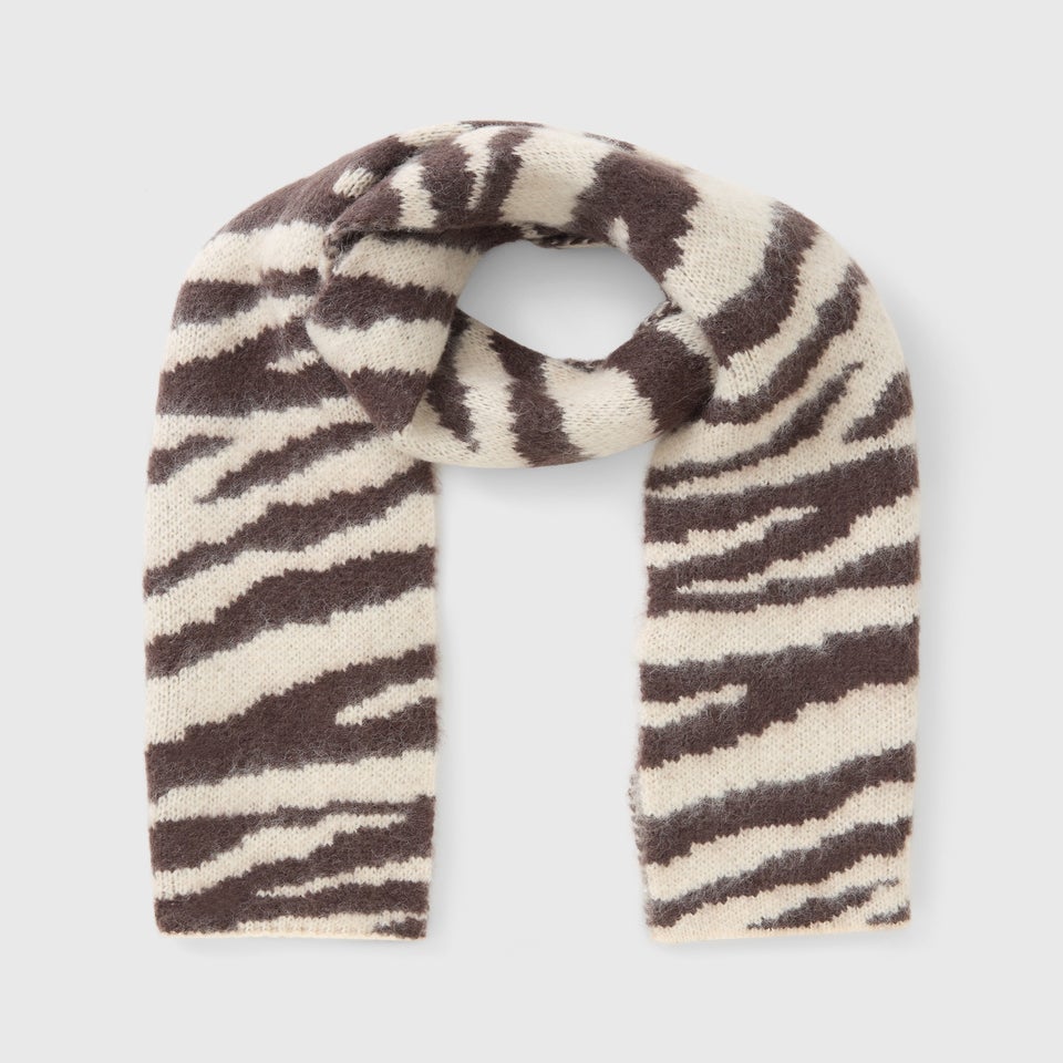 Cream Zebra Print Scarf