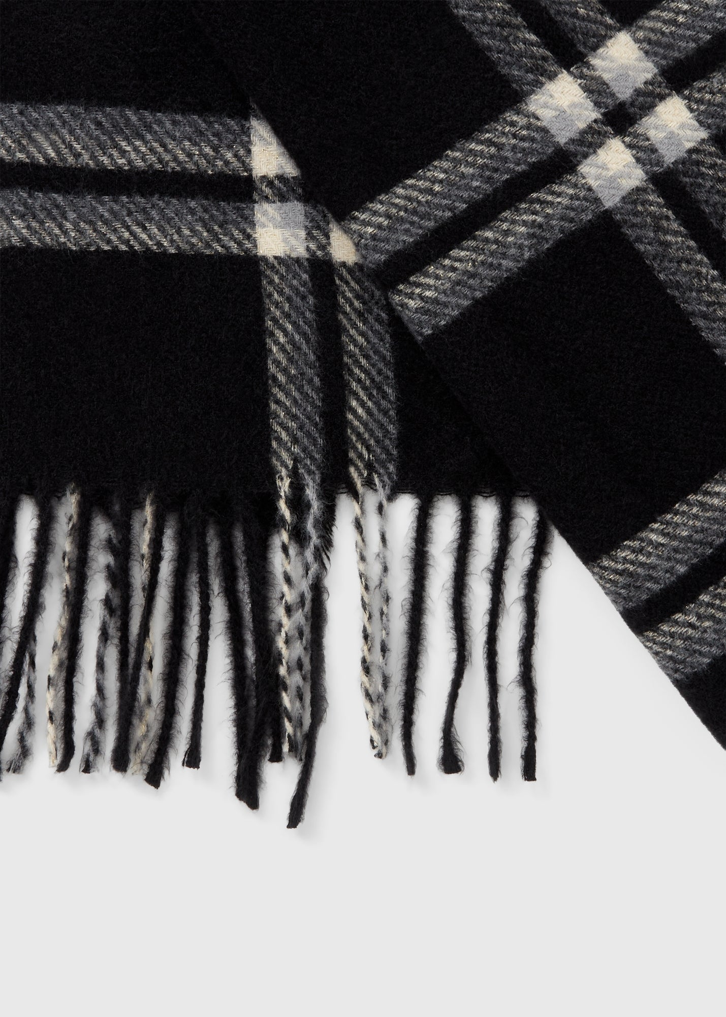 Black Dark Check Scarf - Matalan